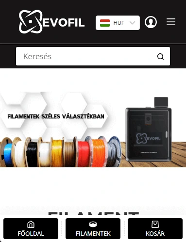 Evocode weboldal mobil nézet