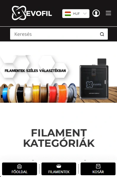 Evocode weboldal tablet nézet